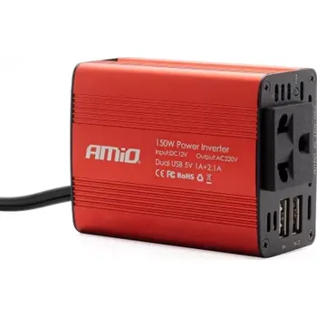 Měnič napětí AMIO Měnič napjatá AMiO 12V/230V 150W/300W 2xUSB PI01