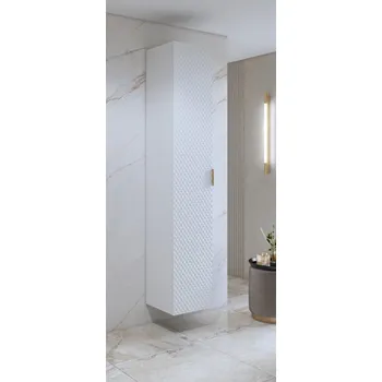 Koupelnový nábytek NALLON koupelnová vysoká skříňka 1D, bílá/bílé pyramidky + vyzvednutí ZDARMA