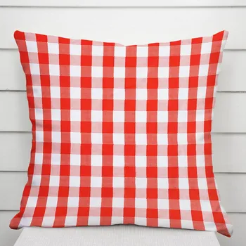 Povlak na polštářek Dekorační povlak na polštář TF-071 Červeno-bílá kostka 50 x 60 cm