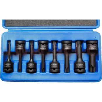 * sada nástavců pro rázové utahováky 1/2", torx, 8 ks