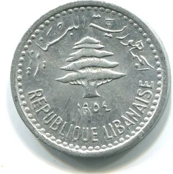 LIBANON. 5 piastres 1954.