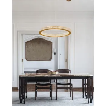 NOVALUCE Závěsné svítidlo FIORE antický zlatý mosazný hliník a akryl LED 40W 230V 3000K IP20 stmívatelné - NOVA LUCE