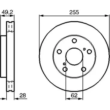 Brzdový kotouč BOSCH Brzdový kotouč větraný Ø255mm 0 986 478 726