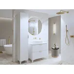 NALLON koupelnová sestava 1 se skříňkou pod umyvadlo 80 cm, na nožkách, bílá/bílé pyramidky + vyzvednutí ZDARMA