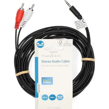 Audio kabel Kabel 3.5mm jack / 2xCINCH 5m CAGL22200BK50 Nedis