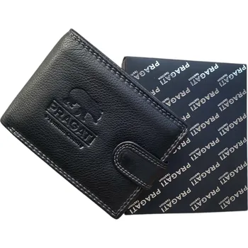 Peněženka Pánská kožená peněženka s přezkou pragati černá