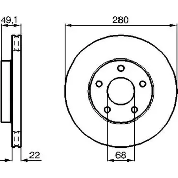 Brzdový kotouč BOSCH Brzdový kotouč větraný Ø280mm 0 986 478 833