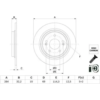 Brzdový kotouč BOSCH BRZDOVÝ KOTOUČ 0 986 479 G77
