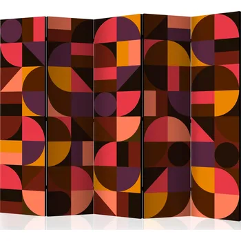 Paraván Paraván - Geometrická mozaika (červená) II Velikost: 225x172 cm, Provedení: Jednostranný