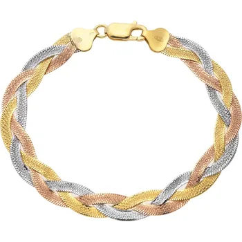 Náramek BEALIO Stříbrný náramek Pletený 8 mm celobroušený TRICOLOR Délka náramku: 18 cm