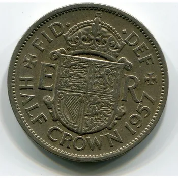 VELKÁ BRITÁNIE. 1/2 crown 1957. KM-907