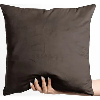 Povlak na dekorativní polštářek Sametový povlak na polštář Velvet Premium SVP-016 Tmavě hnědý 30 x 50 cm