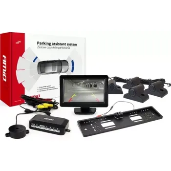 Parkovací asistent AMIO asistenty parkování TFT01 4,3" s kamerou HD-402-LED 4-senzorové černé Truck
