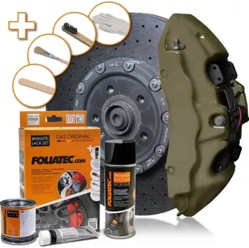 Autolak FOLIATEC DVOUSLOŽKOVÁ BARVA na brzdové třmeny HNĚDÁ COMBAT GREEN MATT (SADA K APLIKACI)