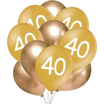 Balónek balonky.cz 40. narozeniny balónky - zlaté 10 ks 30 cm mix