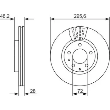 Brzdový kotouč BOSCH Brzdový kotouč větraný Ø295,7mm 0 986 479 758