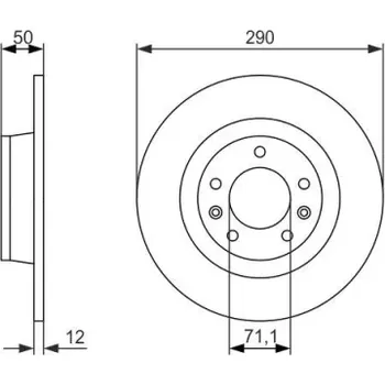 Brzdový kotouč BOSCH Brzdový kotouč plný Ø289.5mm 0 986 479 311
