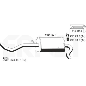 Výfukový systém Zadní tlumič výfuku ERNST 112253