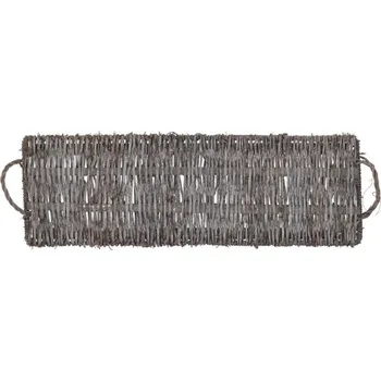 Šedý dřevěný dekorační podnos Masai Vine Wood - 40*20*3 cm