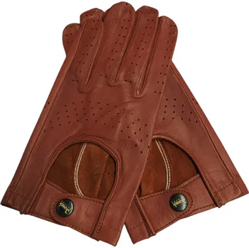 Rukavice Junek Kožené pánské řidičské rukavice s perforací světle hnědé Velikost: 9