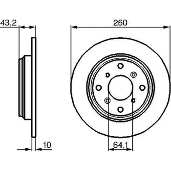 Brzdový kotouč BOSCH Brzdový kotouč plný Ø259.6mm 0 986 478 680