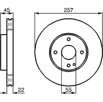 Brzdový kotouč BOSCH Brzdový kotouč větraný Ø256.8mm 0 986 478 638