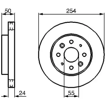 Brzdový kotouč BOSCH Brzdový kotouč větraný Ø254mm 0 986 479 231