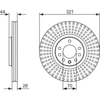Brzdový kotouč BOSCH Brzdový kotouč větraný Ø321mm 0 986 479 571