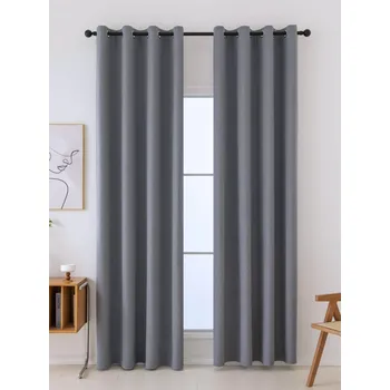 Prostěradlo Blackout závěsy Ricardo šedé - 140 x 180 cm (2ks) - kroužky