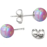 NUBIS® Stříbrné opálové náušnice - 5 mm - NBP20-OP22
