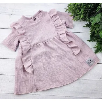 Dívčí šaty Kulišárny Mušelínové VINTAGE šaty POWDER VELIKOST: 98/104(2-4r)