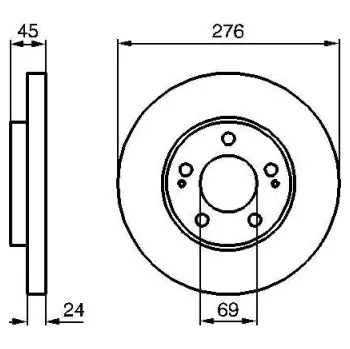 Brzdový kotouč BOSCH Brzdový kotouč větraný Ø276mm 0 986 479 035