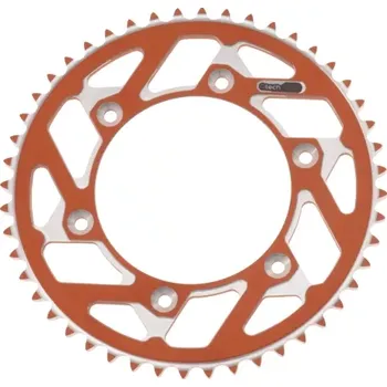 Auto-moto QTECH duralová rozeta MASTER pro sekundární řetězy typu 420, Q-TECH (oranžový elox, 46 zubů)