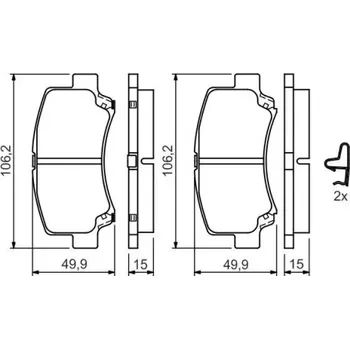 Brzdová destička BOSCH Sada brzdových doštiček 0 986 424 626
