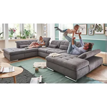 Sedací souprava Velká sedací souprava ve tvaru U SANTA LUCIA Levý roh - s rozkládáním a s úložným prostorem