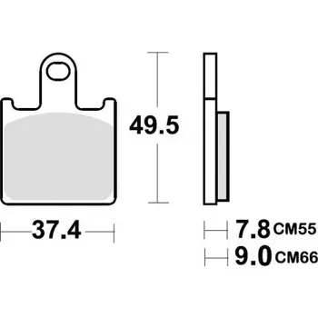 Brzdová destička brzdové destičky, BRAKING (polo-metalická směs CM66) 2 ks v balení