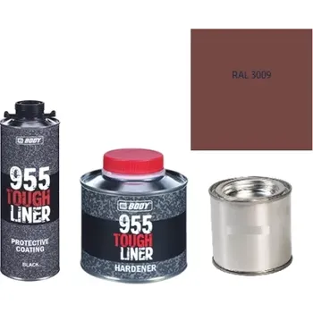 Autolak HB BODY 955 RAPTOR tough liner - 2k polyuretan textura set/báze + tužidlo + barva /RAL 3009 900ml