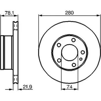 Brzdový kotouč BOSCH Brzdový kotouč větraný Ø280mm 0 986 478 041