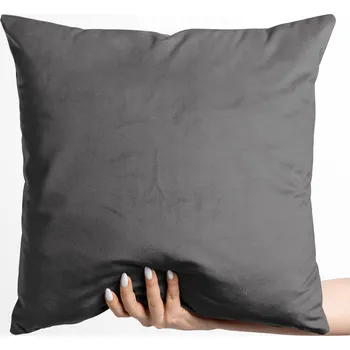 Povlak na polštářek Sametový povlak na polštář Velvet Premium SVP-017 Tmavě šedý 50 x 60 cm