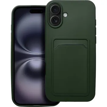 Pouzdro na mobilní telefon Silicone CARD case pouzdro / kryt s přihrádkou Apple iPhone 16 Plus (6,7"), zelené