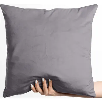 Povlak na dekorativní polštářek Sametový povlak na polštář Velvet Premium SVP-013 Šedý 40 x 40 cm