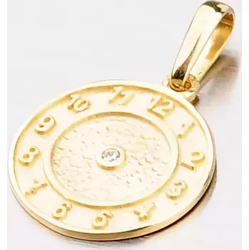 Přívěsek Přívěsek žluté zlato 585 zirkon - křtící hodiny 682P-130043