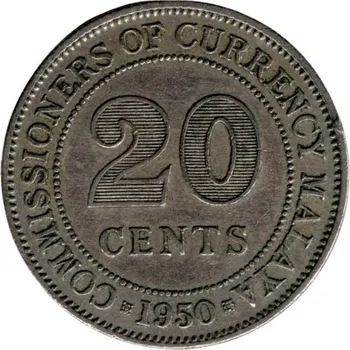 MALAYA. 20 cents 1950.