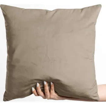 Povlak na polštářek Sametový povlak na polštář Velvet Premium SVP-030 Šedobéžový 50 x 60 cm