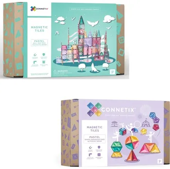 ostatní stavebnice Connetix Tiles Magnetická stavebnice PASTEL (120 ks) + Rozšíření tvary (48 ks)