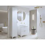 NALLON koupelnová sestava 2 se skříňkou pod umyvadlo 60 cm, na nožkách, bílá/bílé pyramidky + vyzvednutí ZDARMA