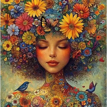 Diamantové malování HUACAN DIAMOND PAINTING - DIAMANTOVÁ MOZAIKA - DÍVKA 13