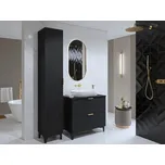NALLON koupelnová sestava 1 se skříňkou pod umyvadlo 80 cm, na nožkách, černý onyx/černé pyramidky + vyzvednutí ZDARMA