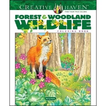 Cizojazyčná kniha Creative Haven Forest & Woodland Wildlife Coloring Book - Noble, Marty