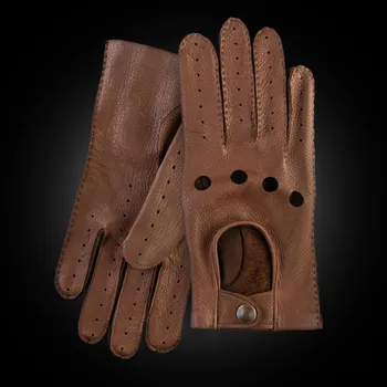 Rukavice Ručně šité šoférky z amerického jelena Barva: Hnědá, Velikost: 7,5